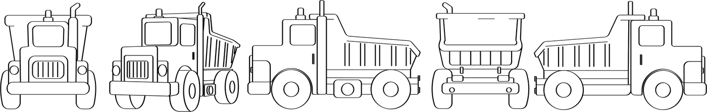 Line turnarounds of Duke from the front, side and back.